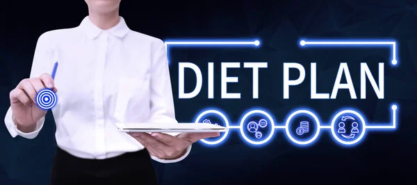 Sign Displaying Diet Plan Business Showcase Use Specific Intake Nutrition — Zdjęcie stockowe