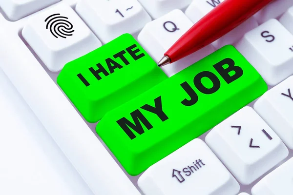 Text Showing Inspiration Hate Job Concept Meaning Don Assigned Task — Stock Photo, Image