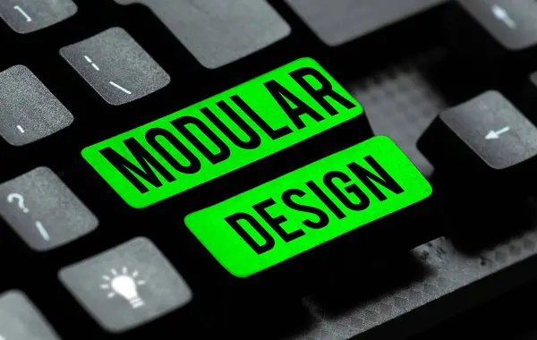 Handschrifttekst Modular Design Conceptueel Fotoproduct Ontwerpen Product Produceren Door Het — Stockfoto