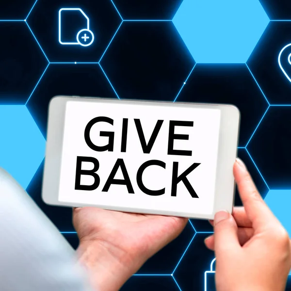 Handwriting Text Give Back Business Concept Act Giving Someone Owned — Φωτογραφία Αρχείου