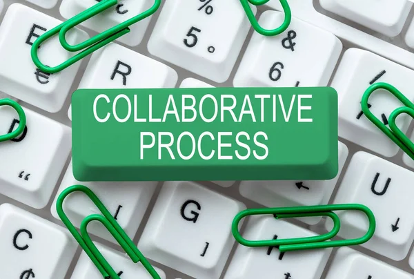 Collaborative Process 텍스트 비즈니스 사람들 조직들 일하는 — 스톡 사진