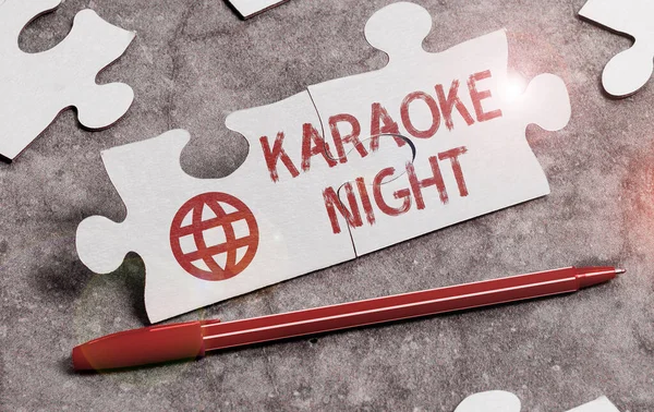 Segno Scrittura Mano Karaoke Night Foto Concettuale Intrattenimento Cantando Lungo — Foto Stock