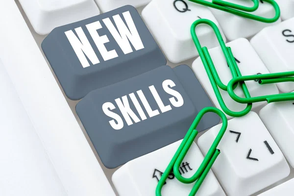 Conceptual Caption New Skills Internet Concept Recently Acquired Learned Abilities — Fotografia de Stock