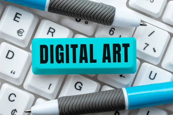 Tanda Tulisan Tangan Digital Art Kata Untuk Penggunaan Keterampilan Dan — Stok Foto