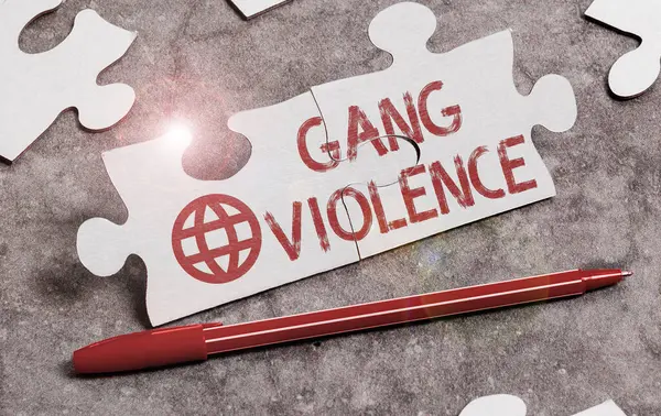 Inspirace Ukazující Znamení Gang Násilí Obchodní Koncepce Porušení Zákonů Způsobených — Stock fotografie