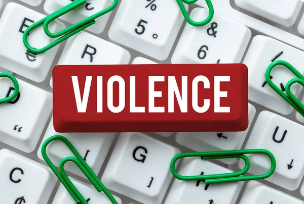 Conceptual Caption Violence Word Use Physical Force Injure Abuse Damage — Foto Stock