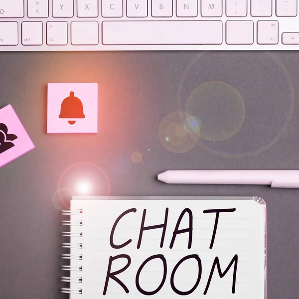 Testo Che Mostra Ispirazione Chat Room Area Fotografica Concettuale Internet — Foto Stock