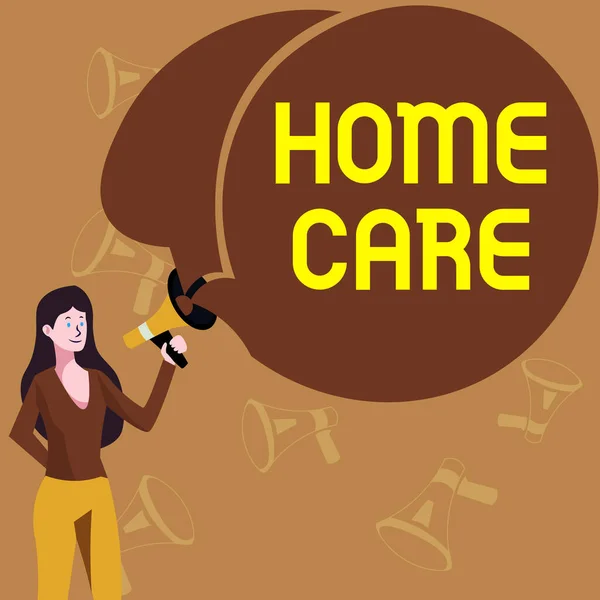 Ručně Psané Znamení Home Care Business Showcase Místo Kde Lidé — Stock fotografie