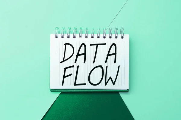 데이터 플로우 Data Flow 소프트웨어로 구성된 시스템을 데이터의 이동을 개념화 — 스톡 사진