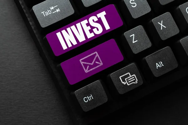 Tekst Pisma Invest Word Commercial Venture Oczekiwaniem Osiągnięcia Zysku — Zdjęcie stockowe