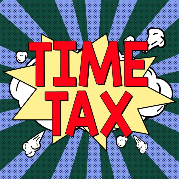 Hand Writing Sign Time Tax Word Written Individual Taxpayers Prepare — 스톡 사진