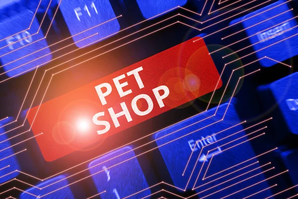 Έμπνευση Δείχνει Σημάδι Pet Shop Έννοια Που Σημαίνει Λιανική Επιχείρηση — Φωτογραφία Αρχείου