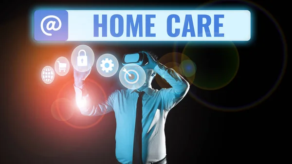 Ručně Psané Znamení Home Care Business Showcase Místo Kde Lidé — Stock fotografie
