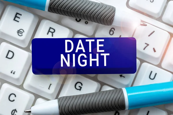 Inspiration Showing Sign Date Night Business Showcase Time Couple Can — Stock Fotó