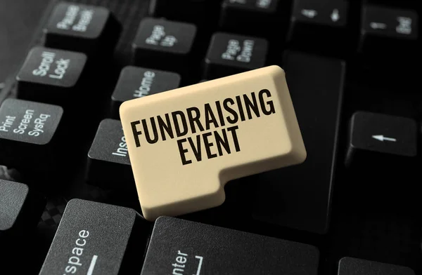 Teken Het Tonen Van Fondsenwerving Event Business Aanpak Campagne Waarvan — Stockfoto
