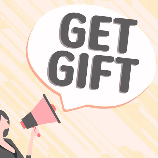 Sms Tábla Mutatja Get Gift Üzleti Ötlet Valami Amit Anélkül — Stock Fotó