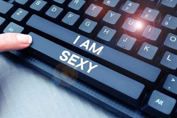 Escrevendo Exibindo Texto Sexy Internet Concept Sentimento Atração Consciência Beleza — Fotografia de Stock