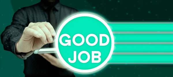 Концептуальный Заголовок Good Job Business Concept Encourage Someone His Effort — стоковое фото