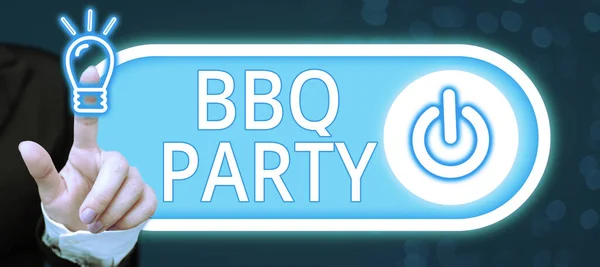 Текст Почерку Bbq Party Internet Concept Зазвичай Робиться Відкритому Повітрі — стокове фото