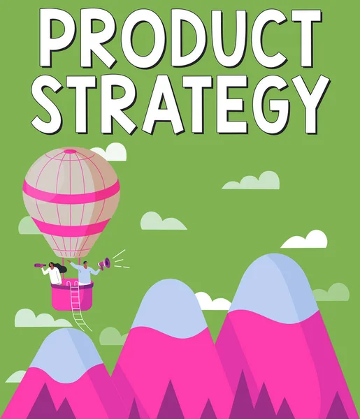 Text Caption Presenting Product Strategy Internet Koncepce Dlouhodobý Plán Vývoje — Stock fotografie