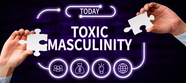 Conceptual Display Toxic Masculinity Word Describes Narrow Repressive Type Ideas — Foto Stock