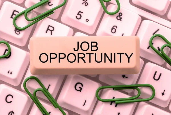 Texto Caligrafia Job Opportunity Business Mostra Uma Oportunidade Emprego Chance — Fotografia de Stock