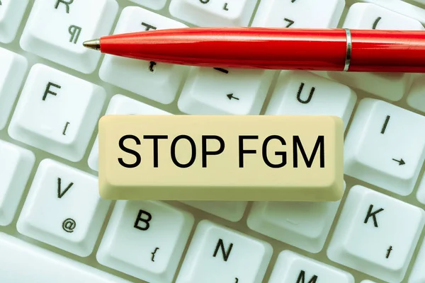 Conceptual display Stop Fgm, Business idea Put an end on female genital cutting and female circumcision