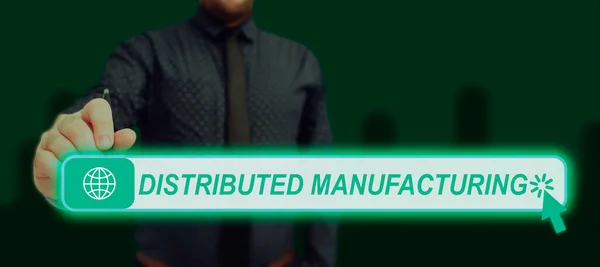 Tekenen Weergeven Distributed Manufacturing Bedrijfsoverzicht Beoefend Door Bedrijven Die Gebruik — Stockfoto