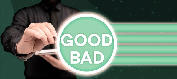 Prezentarea Textului Good Bad Prezentare Generală Afacerii Pare Aibă Rezultat — Fotografie, imagine de stoc