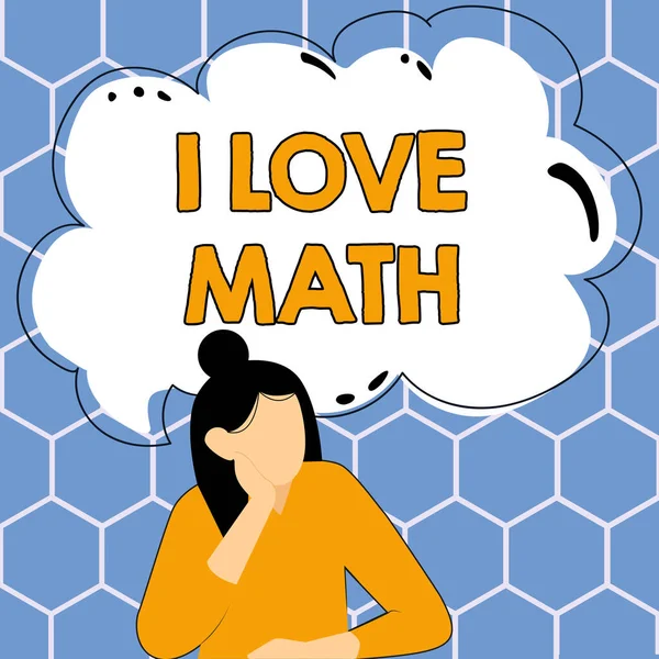 Conceptuele Bijschrift Love Math Business Concept Veel Doen Berekeningen Wiskunde — Stockfoto