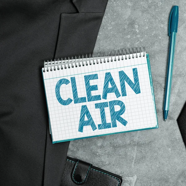 stock image Conceptual display Clean Air, Business showcase air that has no harmful levels of dirt and chemicals in it