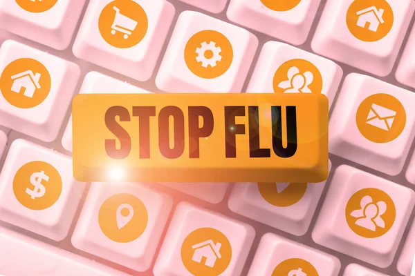Text Caption Presenting Stop Flu Business Showcase Treat Contagious Respiratory — Stock Photo, Image
