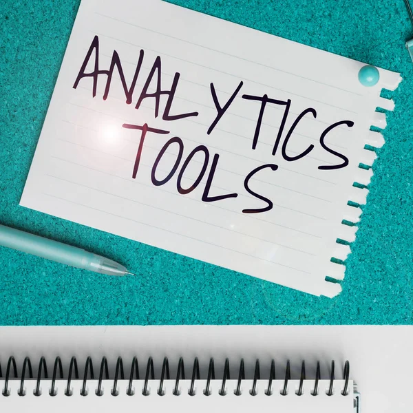 Εννοιολογική Απεικόνιση Εργαλεία Analytics Επιχειρηματική Προσέγγιση Κομμάτια Του Λογισμικού Ανάλυσης — Φωτογραφία Αρχείου