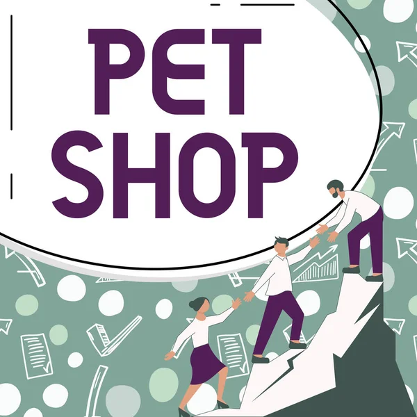Bildunterschrift Pet Shop Wort Für Einzelhandel Der Verschiedene Arten Von — Stockfoto