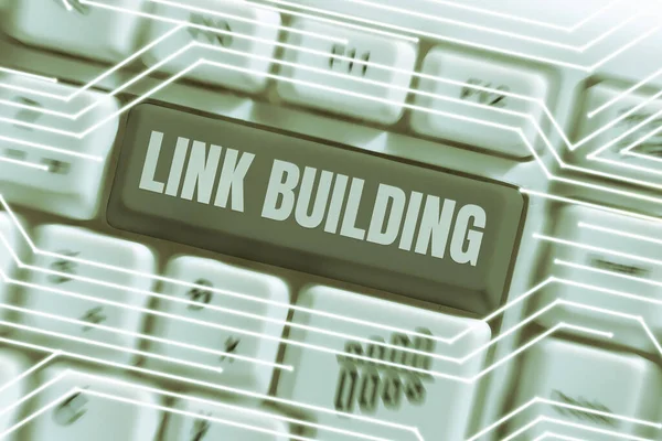 Text Zobrazující Inspiraci Link Building Business Concept Seo Term Exchange — Stock fotografie