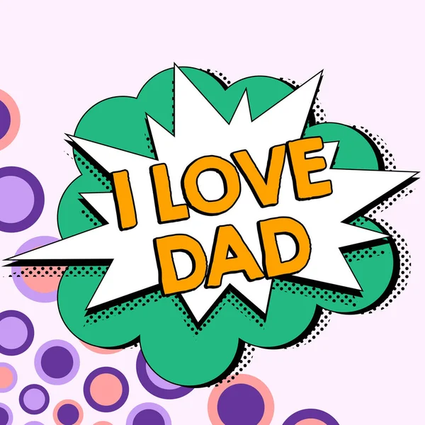 Conceptual Caption Love Dad Word Written Good Feelings Father Affection — Stock Photo, Image