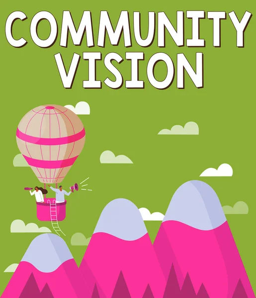 Text Sign Showing Community Vision Business Overview Neighborhood Association State — Stock Photo, Image