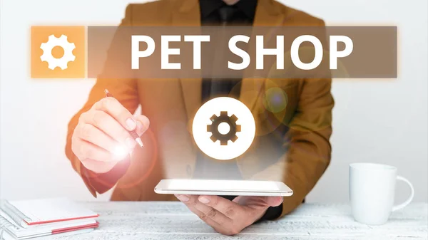 Inspiration Showing Sign Pet Shop Business Approach Retail Business Sells — Foto Stock