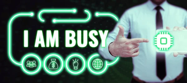Κείμενο Λεζάντα Που Παρουσιάζει Busy Business Concept Έχουν Πολλή Δουλειά — Φωτογραφία Αρχείου