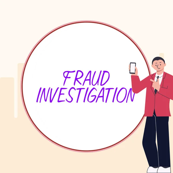 Conceptual Caption Fraud Investigation Word Written Process Determining Whether Scam — Foto Stock