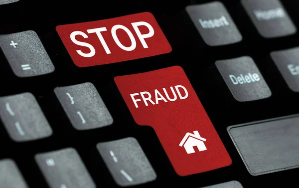 Conceptual Display Stop Fraud Word Written Campaign Advices People Watch — Stock Photo, Image