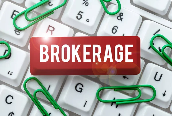 Kézírás Szöveg Brokerage Internet Concept Szolgál Megbízható Ügynök Vagy Közvetítő — Stock Fotó