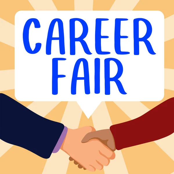 Hand Writing Sign Career Fair Internet Concept Event Which Job — Photo