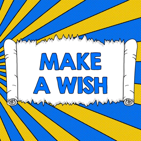 Inspiracja Ukazująca Znak Make Wish Business Concept Desire Situation Different — Zdjęcie stockowe
