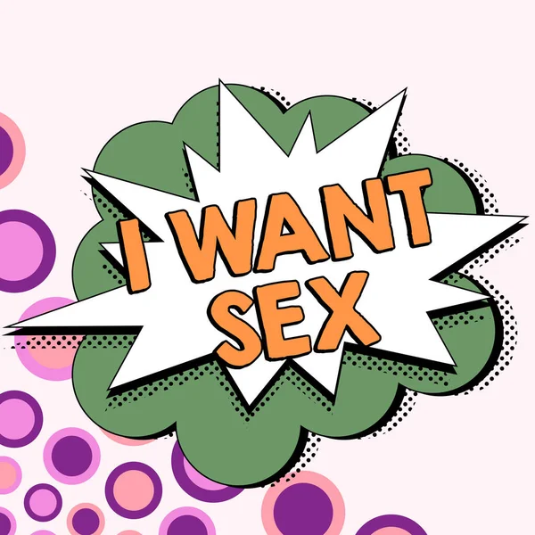 Señal Que Muestra Quiero Sexo Palabra Para Desear Relaciones Sexuales —  Fotos de Stock