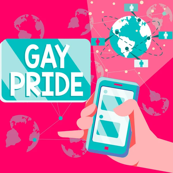 Texte Manuscrit Gay Pride Business Overview Dignité Individu Qui Appartient — Photo