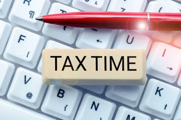 Conceptual Caption Tax Time Business Idea Compulsory Contribution State Revenue — Foto de Stock