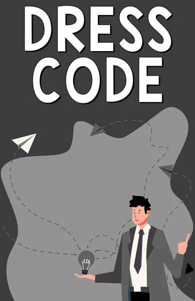 Légende Texte Présentant Dress Code Internet Concept Une Façon Acceptée — Photo