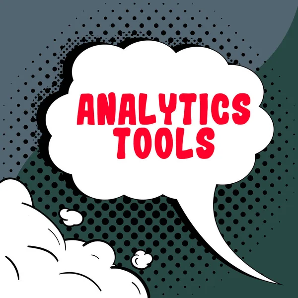 Εννοιολογική Λεζάντα Εργαλεία Analytics Επιχειρηματική Προσέγγιση Κομμάτια Του Λογισμικού Ανάλυσης — Φωτογραφία Αρχείου