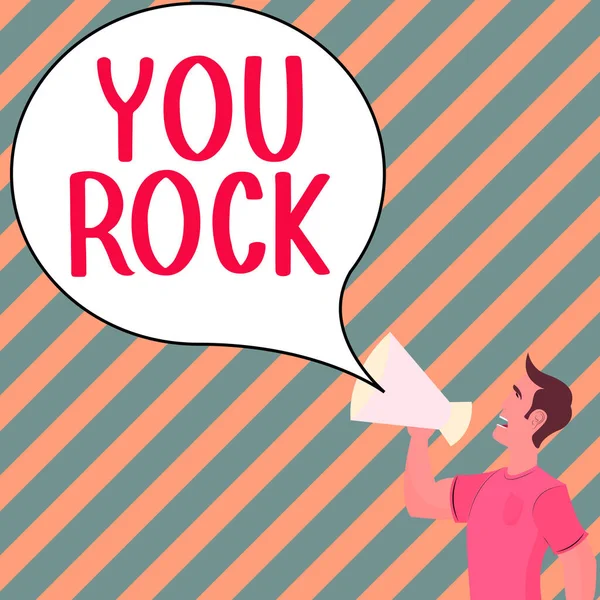 Textová Značka Ukazující Vám Rock Konceptuální Foto Slang Fráze Chvály — Stock fotografie